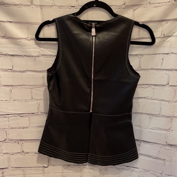 NWOT ZARA BASIC FAUX LEATHER SLEEVELESS TOP SZ SM - Picture 4 of 7